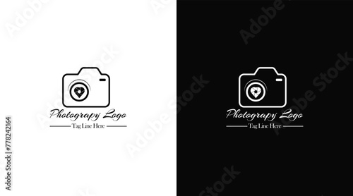 Camera icon Photography Typography Signature Photographer Minimalist Logo Heart Shape icon Vector EPS File
 photo
