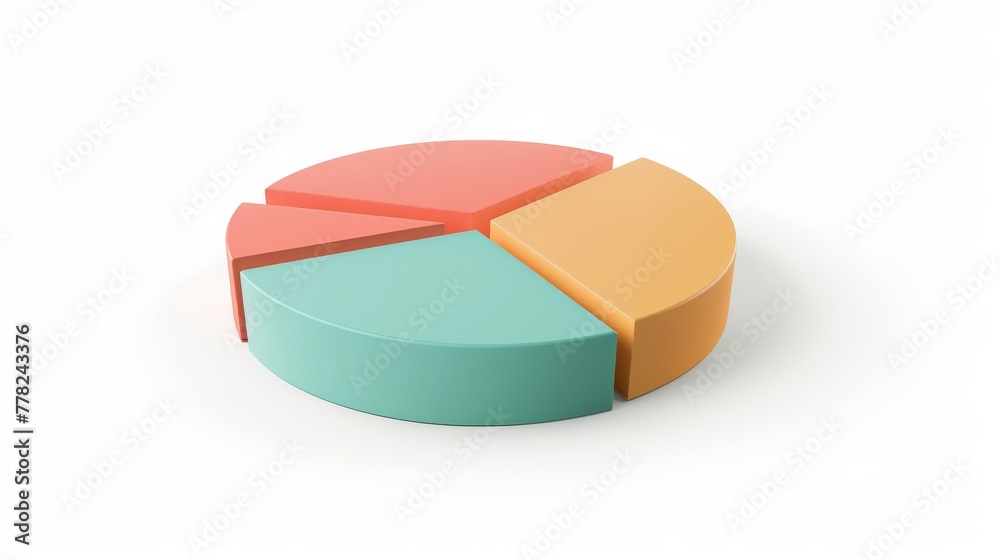 Fototapeta premium Pie chart illustrating the asset allocation of a balanced mutual fund low texture