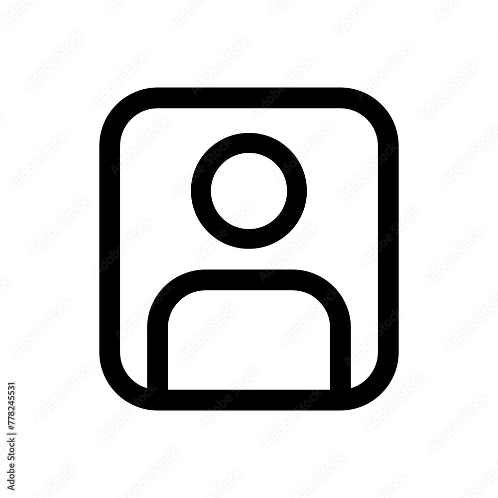 Portrait icon in black, outline style and transparent background Portrait icon in black, outline style and transparent background