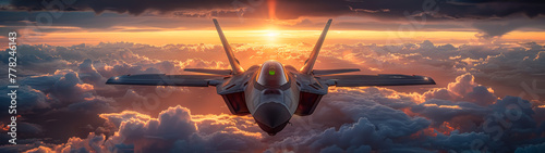 Innovative fighter jet soaring gracefully, marking a new era in airborne defense systems.