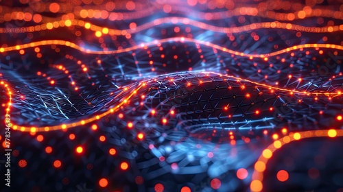 Abstract network connections with glowing nodes  technology theme