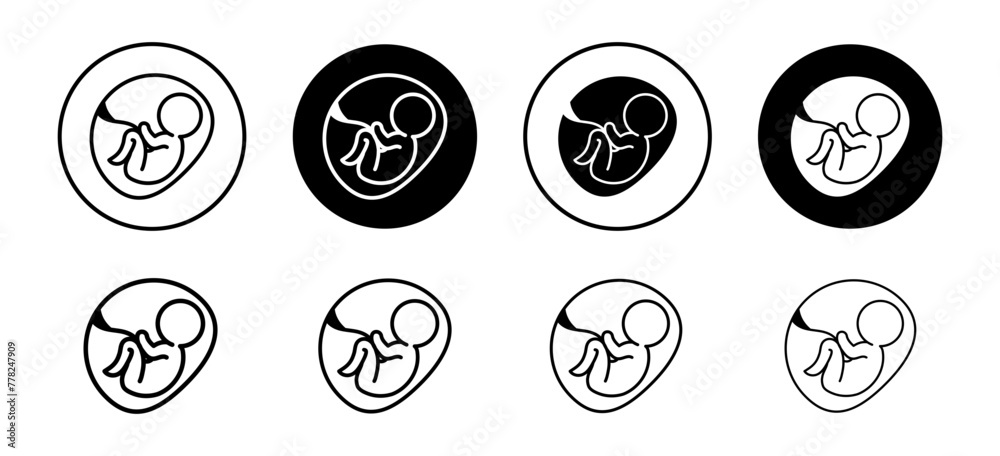 Maternal Fetus Icon Representing the Bond Between Mother and Unborn Child