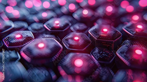 Nano materials forming a hexagonal lattice structure, abstract and futuristic design photo