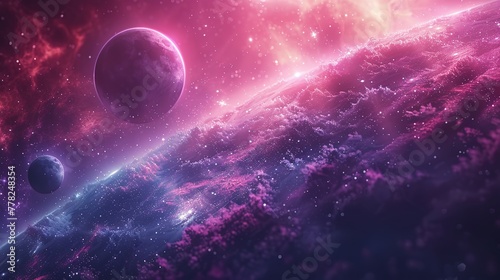 Abstract planets and space background wallpaper illustration