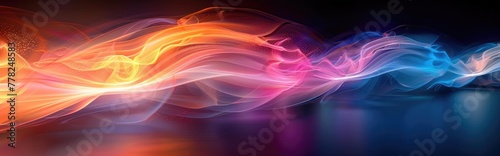 Vibrant photograph of a computer fan blades in motion, long exposure