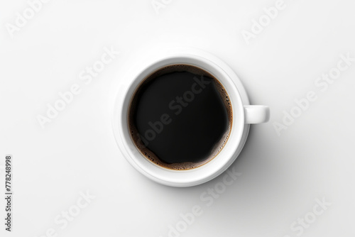 white cup/mug with hot black coffee сreated with Generative Ai