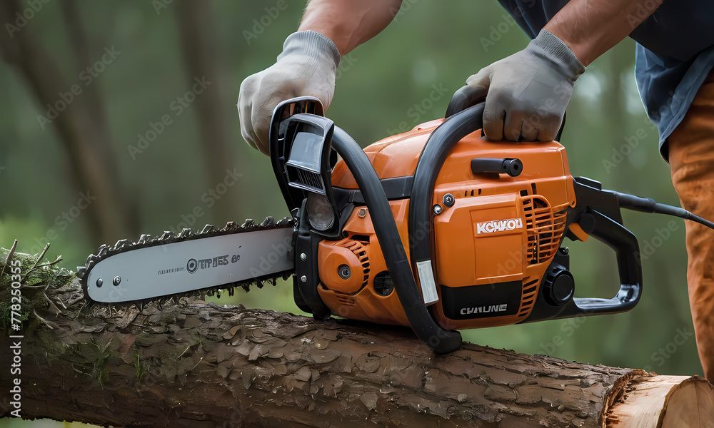 chainsaw in the forest