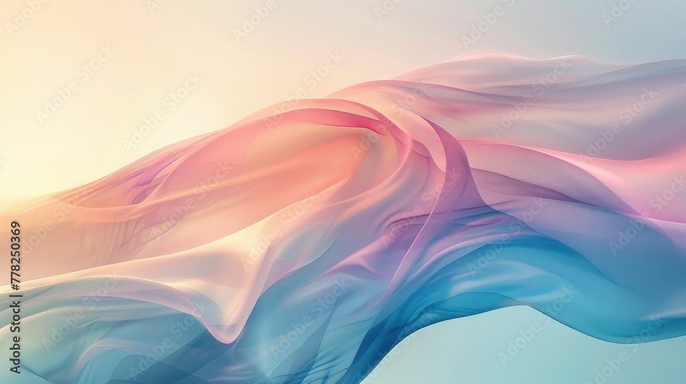 Smooth Blended Gradients Forming a Minimalist Composition with Vibrant Color Waves and Flowing Curves