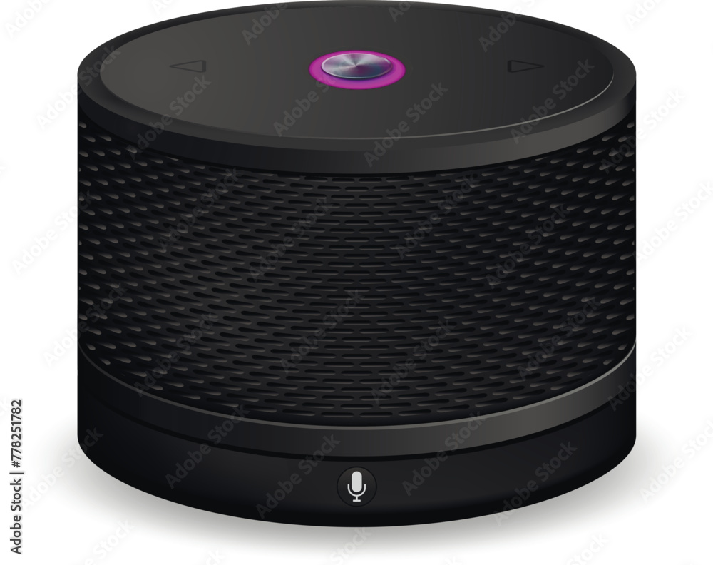 Fototapeta premium Realistic smart speaker on white background