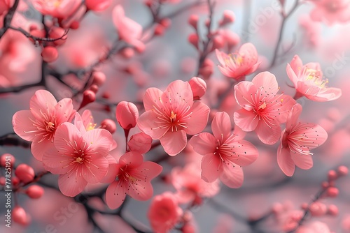 Cluster of Pink Flowers Adorning a Tree
