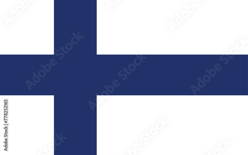 Finland national official flag symbol, banner vector illustration.