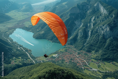 Hang Gliding Experience Hang glider soaring above picturesque landscapes