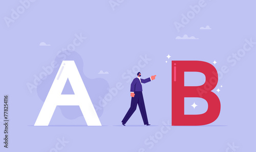 Alternative or business strategic plan concept, businessman move from plan a to b, changing business strategies for survival