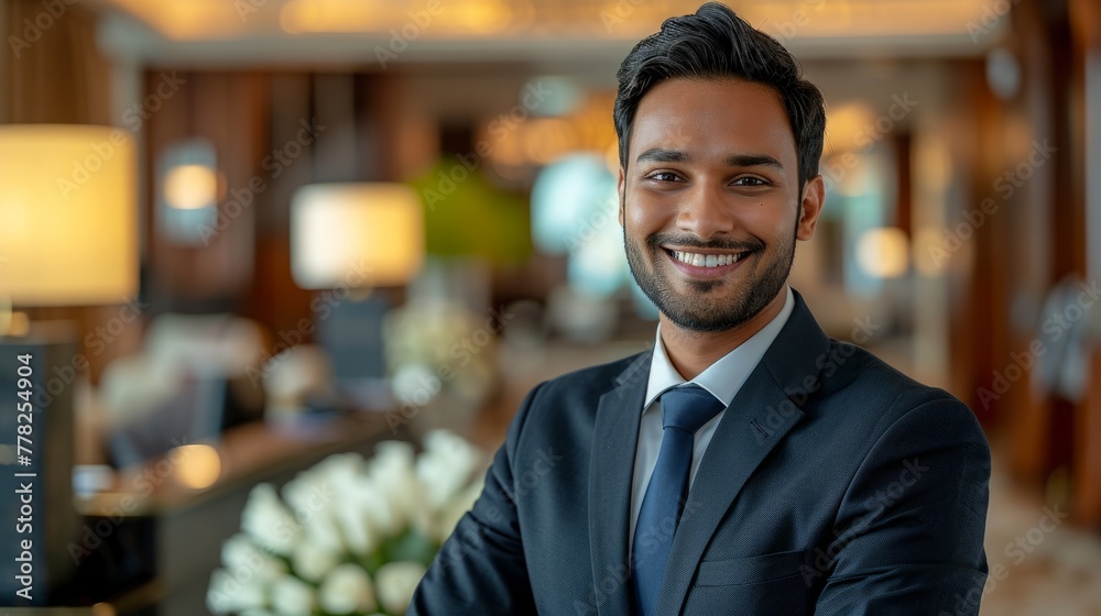 Obraz premium Professional Man Smiling in Office