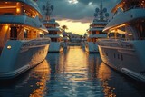 Private Yacht Harbor Exclusive harbor with luxury yachts docked