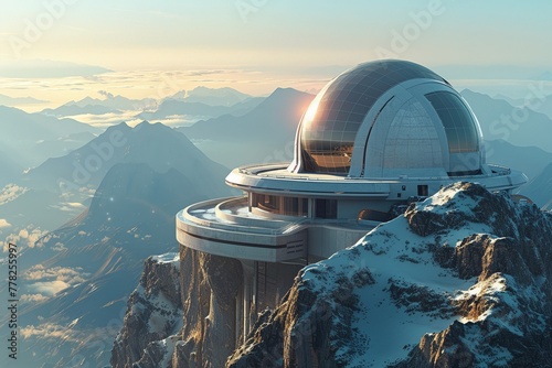 Futuristic mountaintop observatory photo