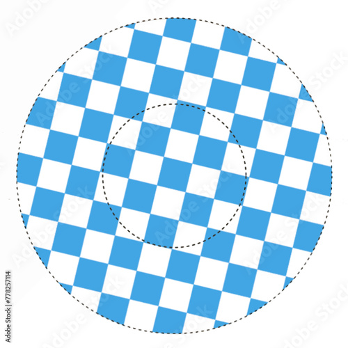 Icons set with blue checkers or chess pattern