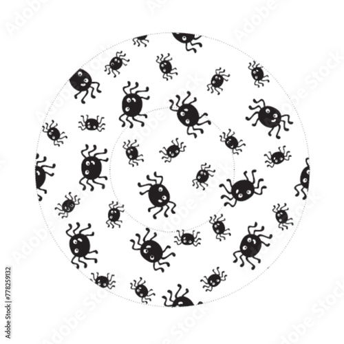 Round icon with spiders pattern, cupcakes form temlpate