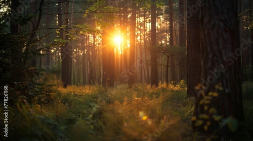 sunset in forest © Tejay