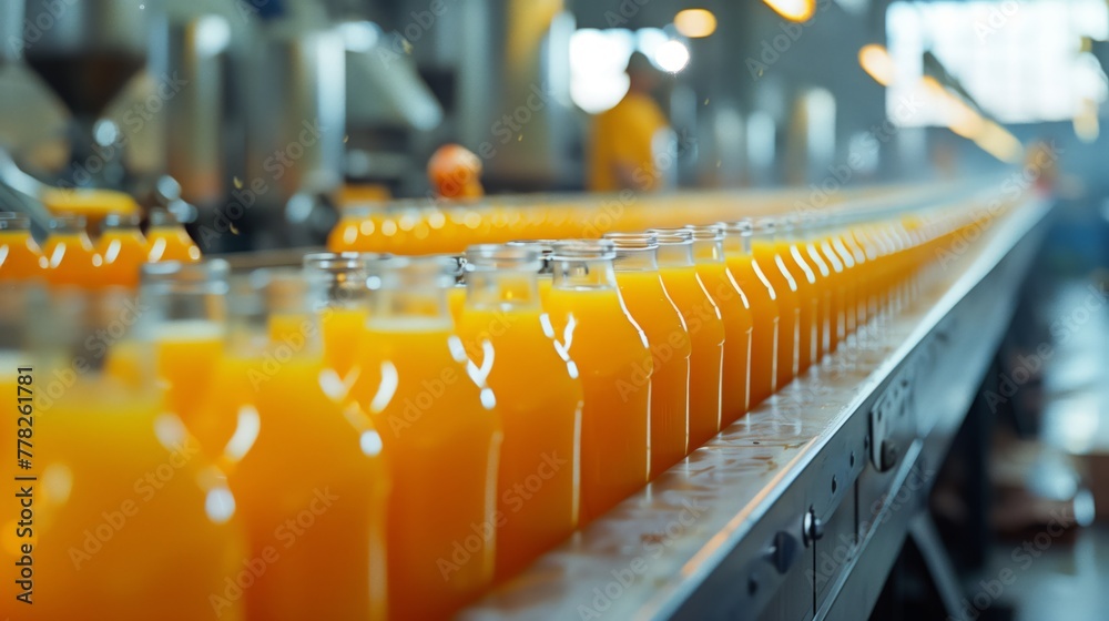 Conveyor belt for juice in glass bottles Conveyor belt for juice in glass bottles