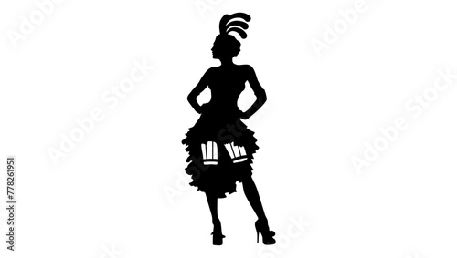 girl from the cabaret , black isolated silhouette