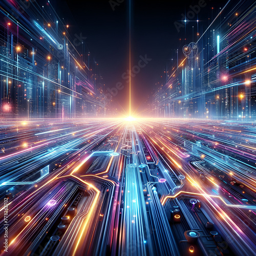 A city with advanced optical communications