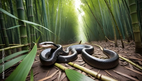 A-Cobra-Slithering-Through-A-Dense-Bamboo-Forest- 2 #778262704