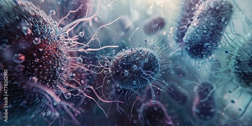 Macro, bacteria and virus, contamination, infection, background, wallpaper.