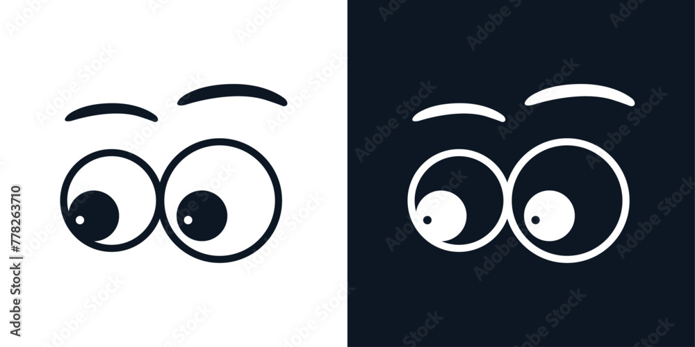 cartoon black and white eyes vector design cartoon black and white eyes vector design