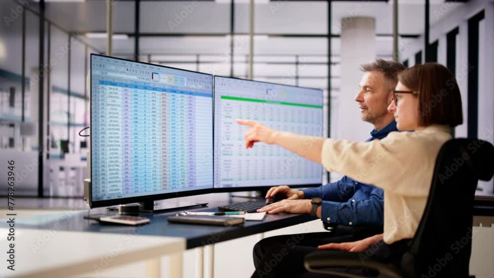 Analyst Employee Working On Spreadsheet Analyst Employee Working On Spreadsheet