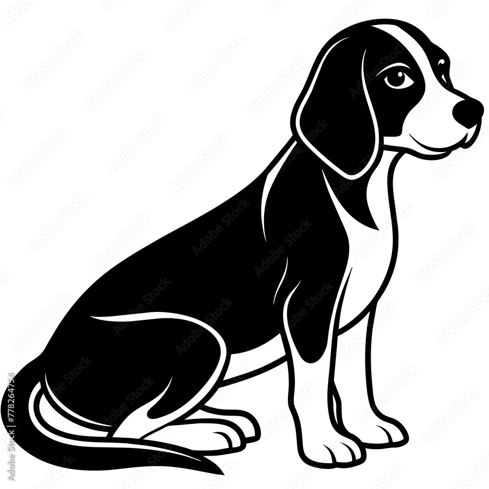 beagle-sit-down-dog-silhouette