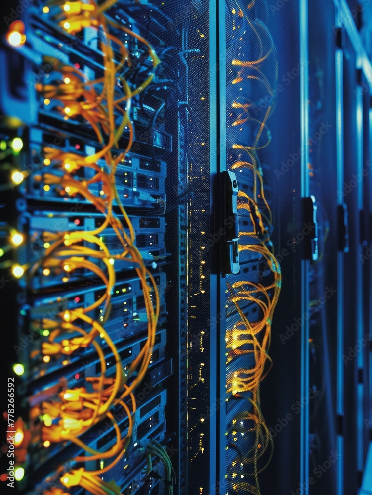 Obraz premium Computer and Server Room Rack Panel