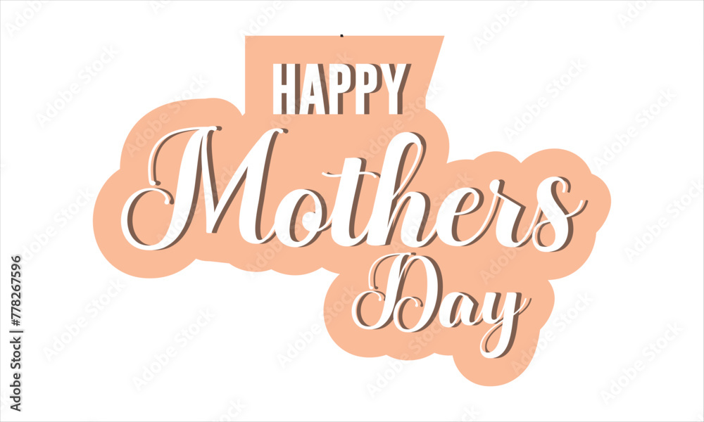 Happy Mother's Day elegant hand written lettering . Modern calligraphy isolated on white background. Vector typography composition for greeting card or poster design. Vector illustration. Happy Mother's Day elegant hand written lettering . Modern calligraphy isolated on white background. Vector typography composition for greeting card or poster design. Vector illustration.
