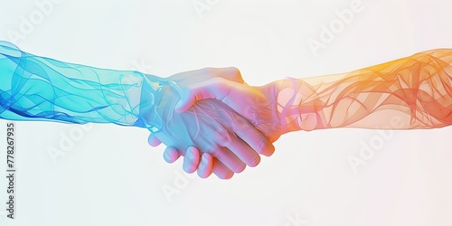 Shaking hands between two people cold and warm relations friendship mutual assistance abstraction