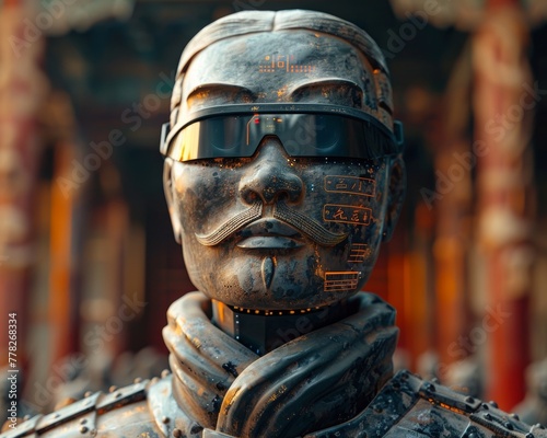 Futuristic Terracotta Army equipped with AI and robotics