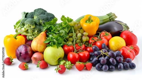 A collection of assorted fruits and vegetables.