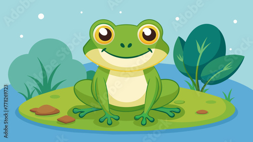 Fototapeta Naklejka Na Ścianę i Meble -  cartoon-cute-cartoon-frog 