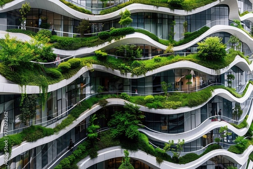 Architectural Greenery: Eco-Friendly Building with Integrated Vertical Gardens