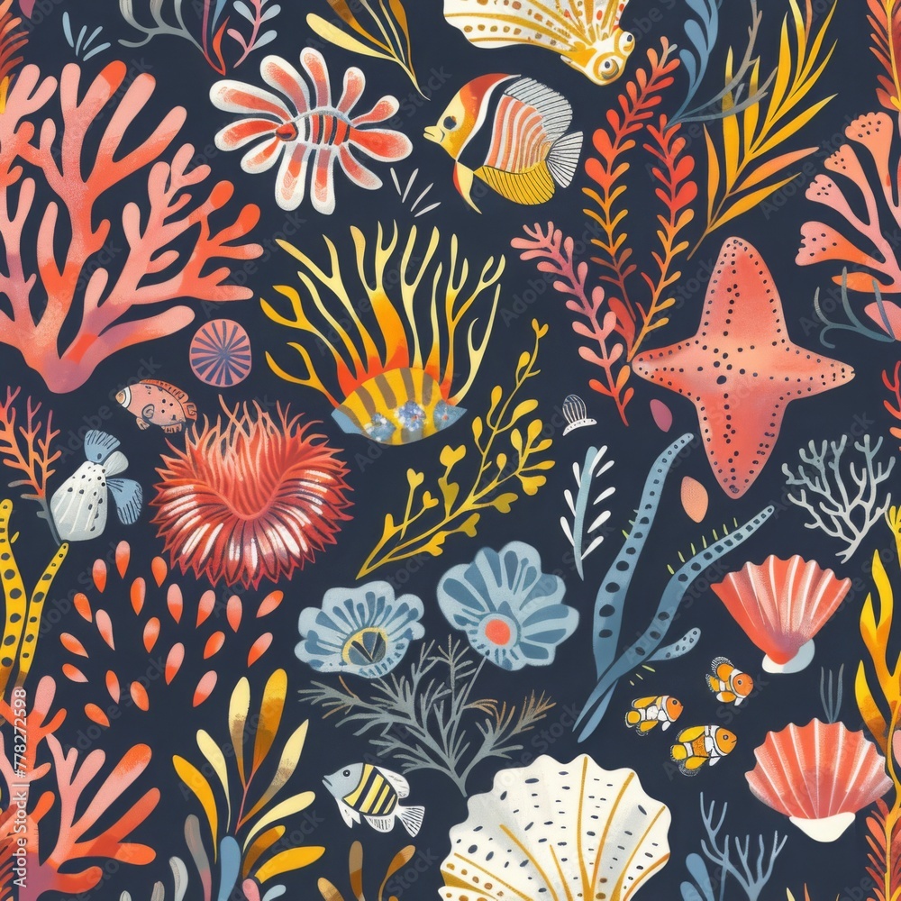 seamless pattern sea and fish seamless pattern sea and fish