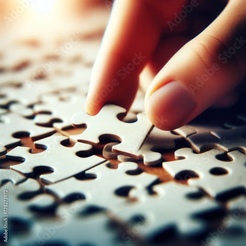 Hand holding puzzle