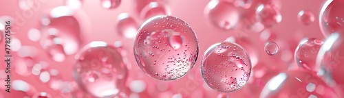 Background of transparent pink bubbles.