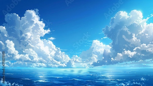 Dynamic ocean-inspired digital backdrop with flowing elements. photo