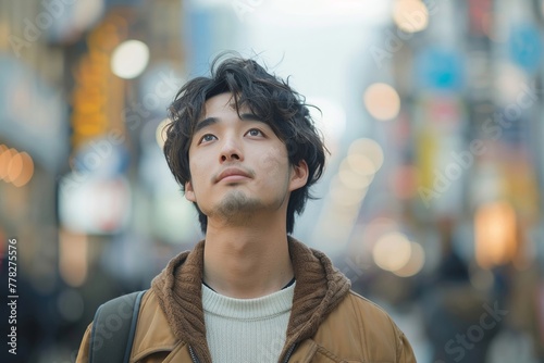 Image of a gentleman in formal attire strolling along the road.