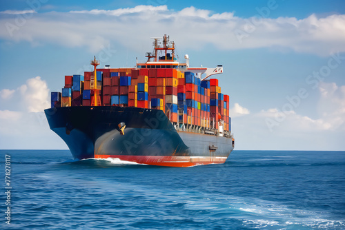 transportation and logistics of container cargo ship.