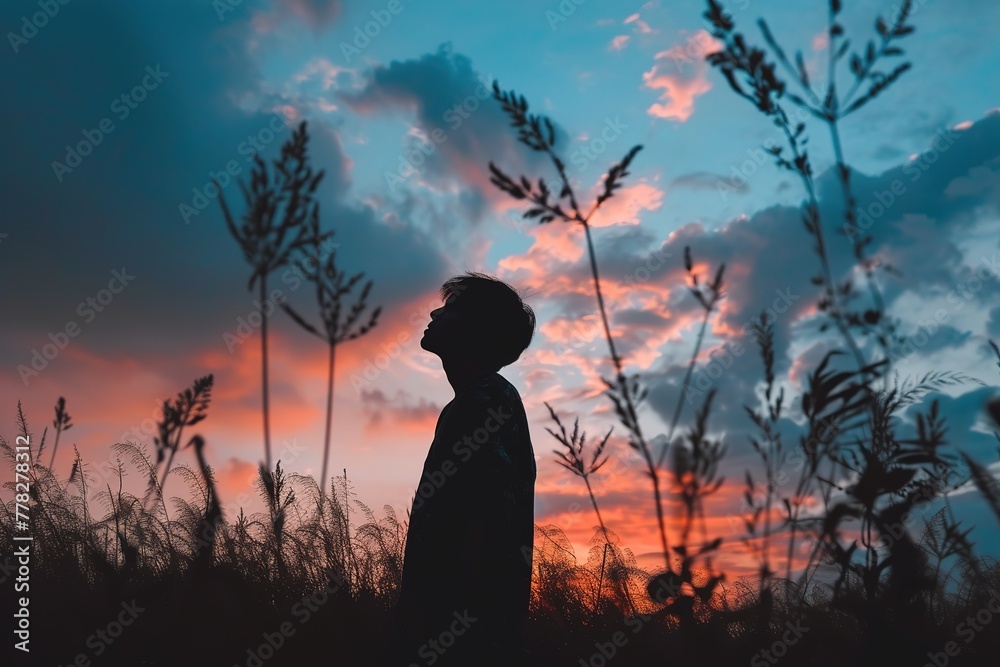 Silhouettes against dramatic skies or landscapes. Silhouettes against dramatic skies or landscapes.