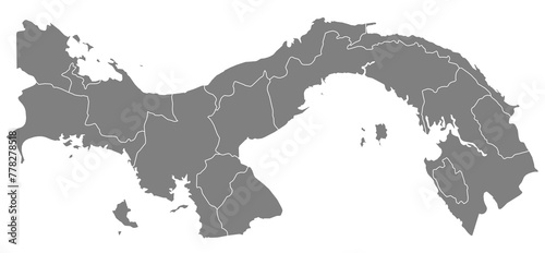 Outline of the map of Panama with regions
