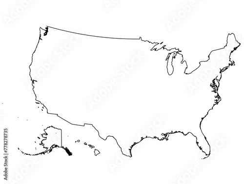 Outline of the map of United States with regions