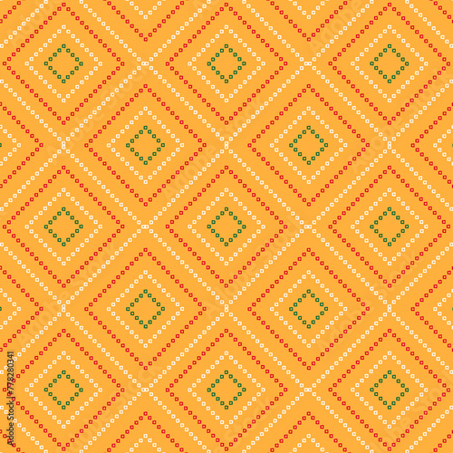 Traditional Yellow bandhani Pattern Vector