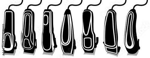 Set vector Electrical hair clipper. Modern trimmer machine icon design Illustration