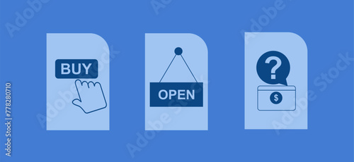 2d illustration open shop concept

